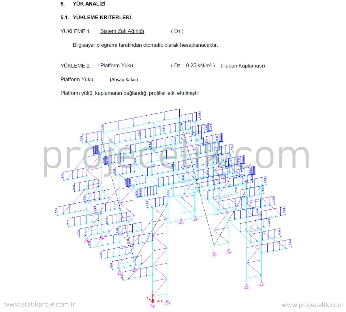 Tünel İskele Platformu statik hesap